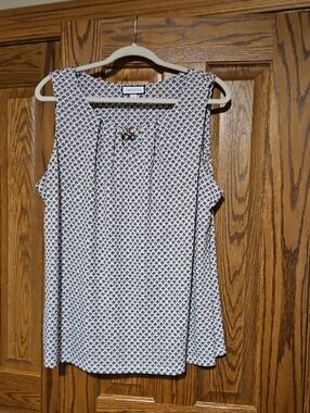 Charter Club Black and White Printed Sleeveless Camisole